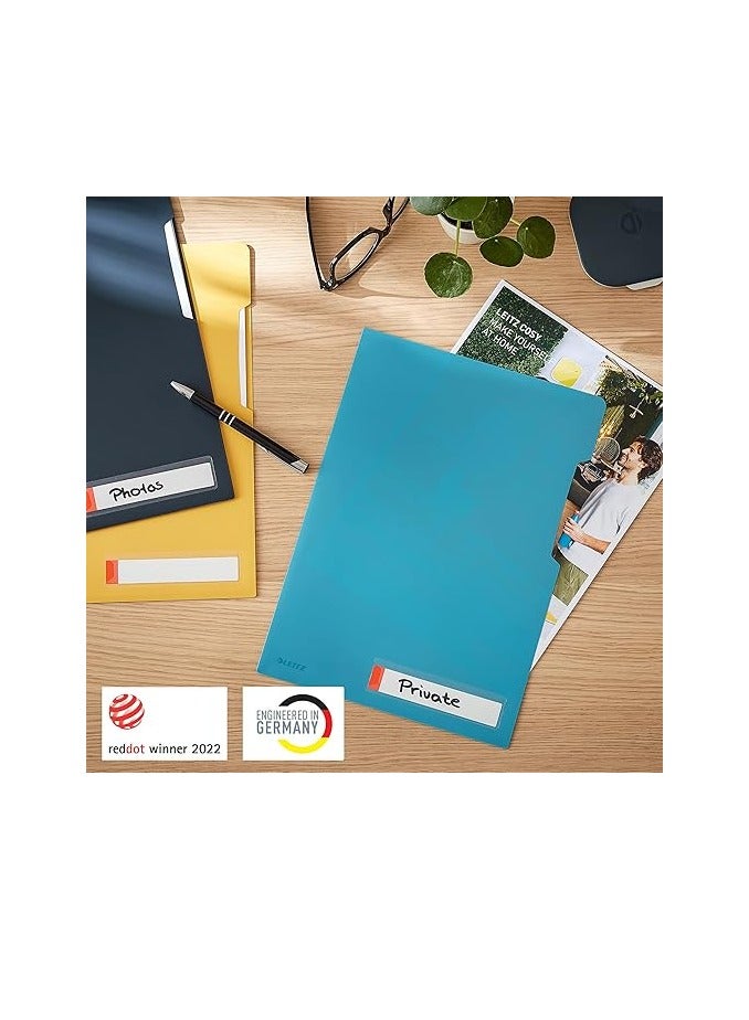 Leitz A4 Privacy Folder, 40 Sheet Capacity, Pack of 3, Cosy Range, Calm Blue, 4708 - Image 3