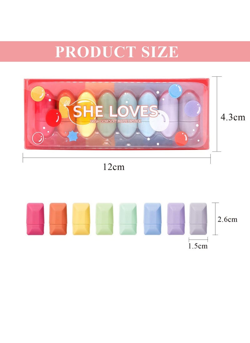 Generic Mini Candy Matte Lipstick Set, 8 Colors Matte Lipstick, Waterproof Long Lasting, Velvet Lipstick, Lipstick Makeup Gift Set, Nonstick Cup, Travel Friendly  - Image 3