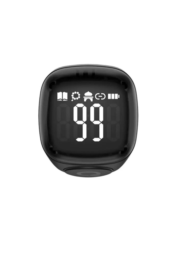 iQIBLA Smart Tasbih Zikr Ring Wide Display 1.5CM Powerful Battery Backup Upto 7 Days OLED Display Noor Smart Ring App Operated Tasbih Counter Prayer Reminder Technology Plastic 18MM Ring Blue  - Image 5