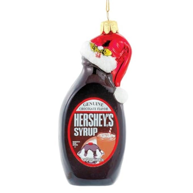 Hershey Kurt Adler Glass Syrup Bottle Ornament 5Inch