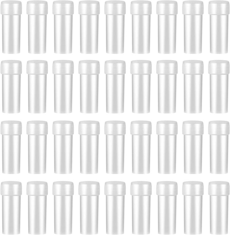 HRLORKC 100Pcs 5ML Small Pill Plastic Containers Empty Pill Bottles Sample Bottles Vial Test Tube with Caps by HRLORKC 
