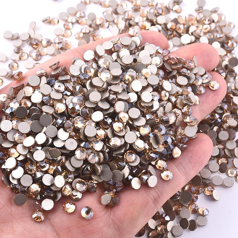 BLINGINBOX 1440 Pieces SS16/3.8-4mm Flat Back Crystal Rhinestones Round Gems for Nail Art,Golden Champange - Image 3