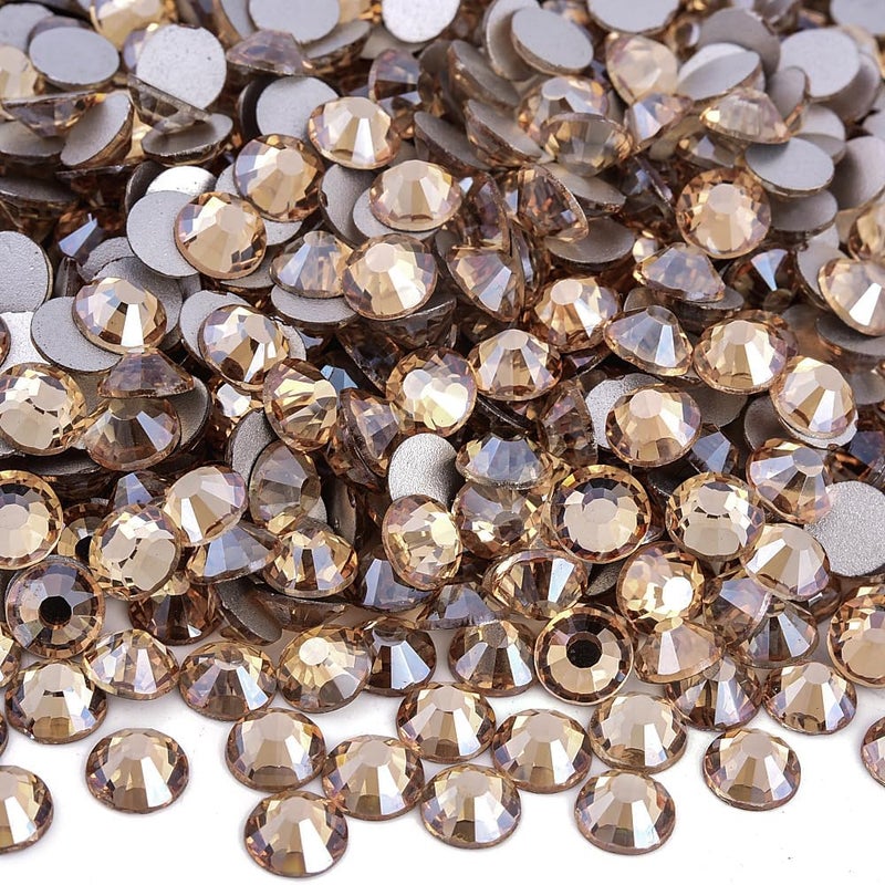 BLINGINBOX 1440 Pieces SS16/3.8-4mm Flat Back Crystal Rhinestones Round Gems for Nail Art,Golden Champange - Image 1