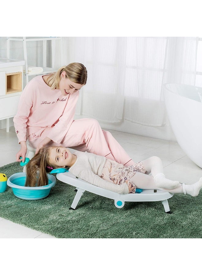 Fedicelly Kids Hair Washing Chair Tools, Children Shampoo Chair Bath Seat, Toddler Head Hair Rinser Chair Girls Boys - Image 1