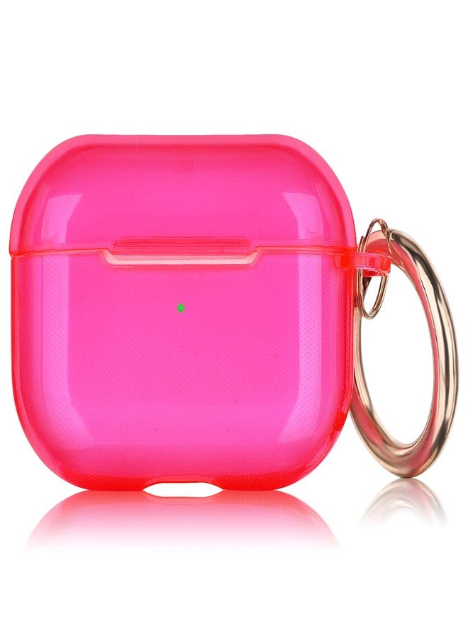 AIRSPO Clear Case for AirPods Pro Charging Case, Soft TPU, Crystal Clear, Wireless Charging Compatible, Neon Hot Pink - Image 1