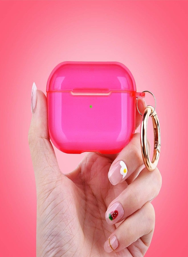 AIRSPO Clear Case for AirPods Pro Charging Case, Soft TPU, Crystal Clear, Wireless Charging Compatible, Neon Hot Pink - Image 4