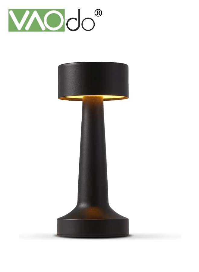 فاو دو مصباح طاولة LED محمول بثلاثة مستويات سطوع ومصباح مكتب معدني بثلاثة ألوان للتحكم باللمس ومصباح قابل لإعادة الشحن ومصباح ليلي بجانب السرير ومصباح غرفة الطعام هدايا للأصدقاء - Image 1