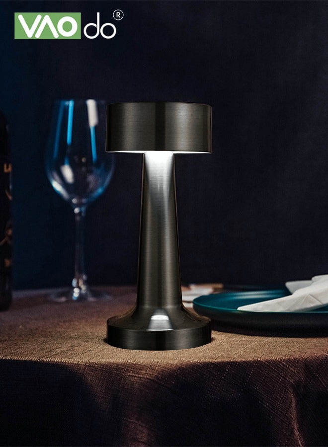 فاو دو مصباح طاولة LED محمول بثلاثة مستويات سطوع ومصباح مكتب معدني بثلاثة ألوان للتحكم باللمس ومصباح قابل لإعادة الشحن ومصباح ليلي بجانب السرير ومصباح غرفة الطعام هدايا للأصدقاء - Image 3