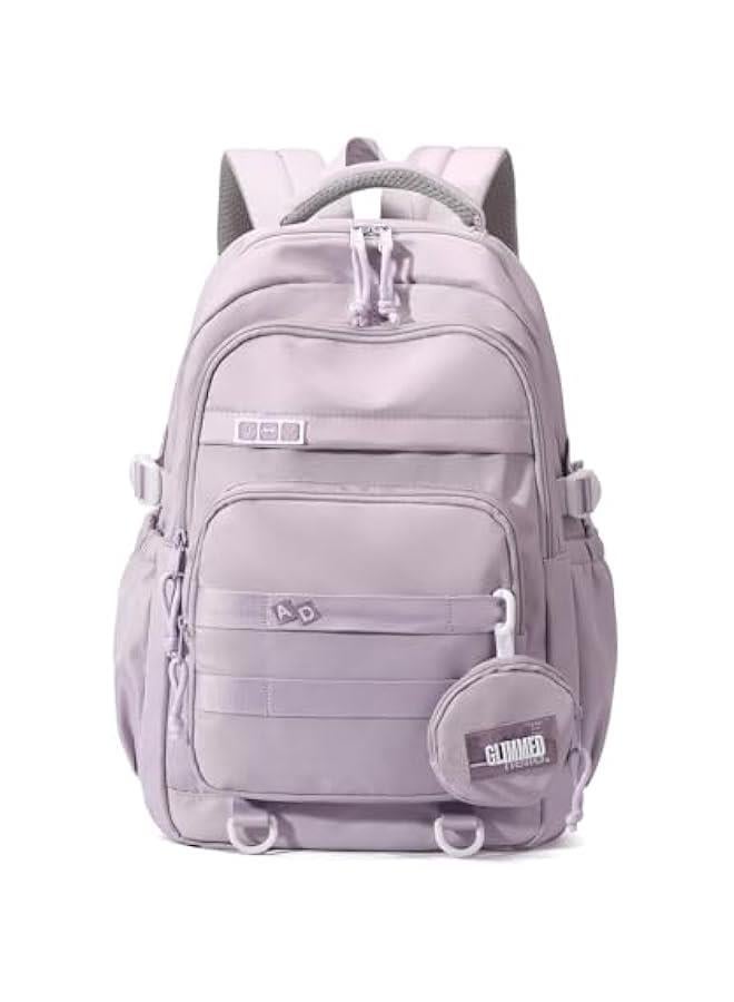 Arabest Stylish Purple Backpack for Middle School Girls - Lightweight Travel Daypack with Coin Pouch for Teens - Image 1