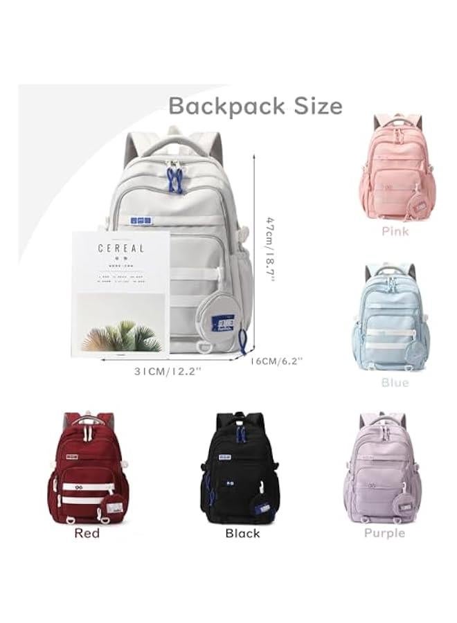 Arabest Stylish Purple Backpack for Middle School Girls - Lightweight Travel Daypack with Coin Pouch for Teens - Image 2