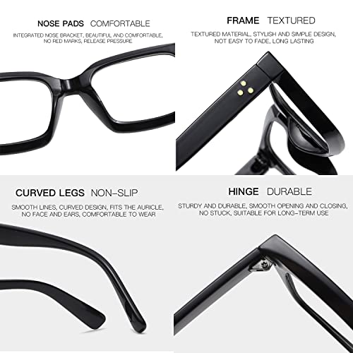 EYLRIM Classic Thick Square Frame Clear Lens Glasses for Women Men Non Prescription Eyeglasses(A7 White) - Image 4
