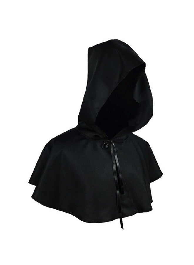 EMVANV Halloween Cowl for Men Women, Unisex Halloween Grim Cowl Cloak Cosplay Costumes Hooded Poncho for Halloween Parties Cosplay Stage Shows(Black) - Image 4