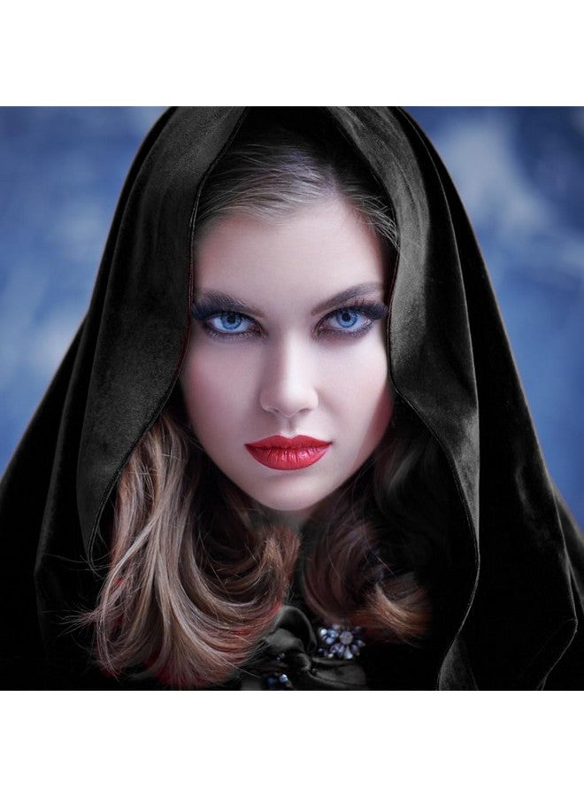 EMVANV Halloween Cowl for Men Women, Unisex Halloween Grim Cowl Cloak Cosplay Costumes Hooded Poncho for Halloween Parties Cosplay Stage Shows(Black) - Image 5