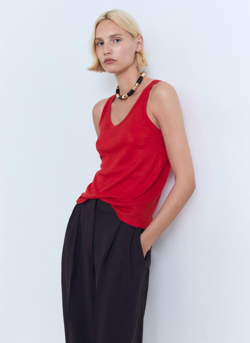 MANGO Crew Neck Sleevless Top  - Image 1