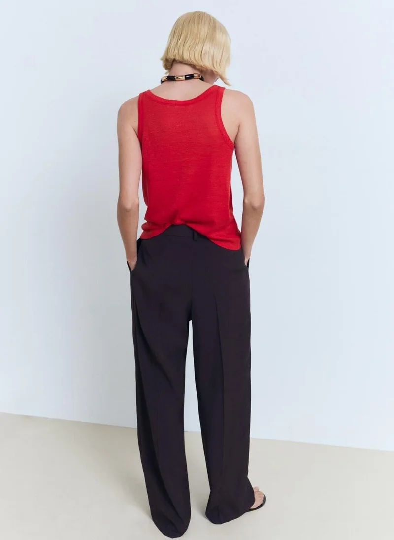 MANGO Crew Neck Sleevless Top