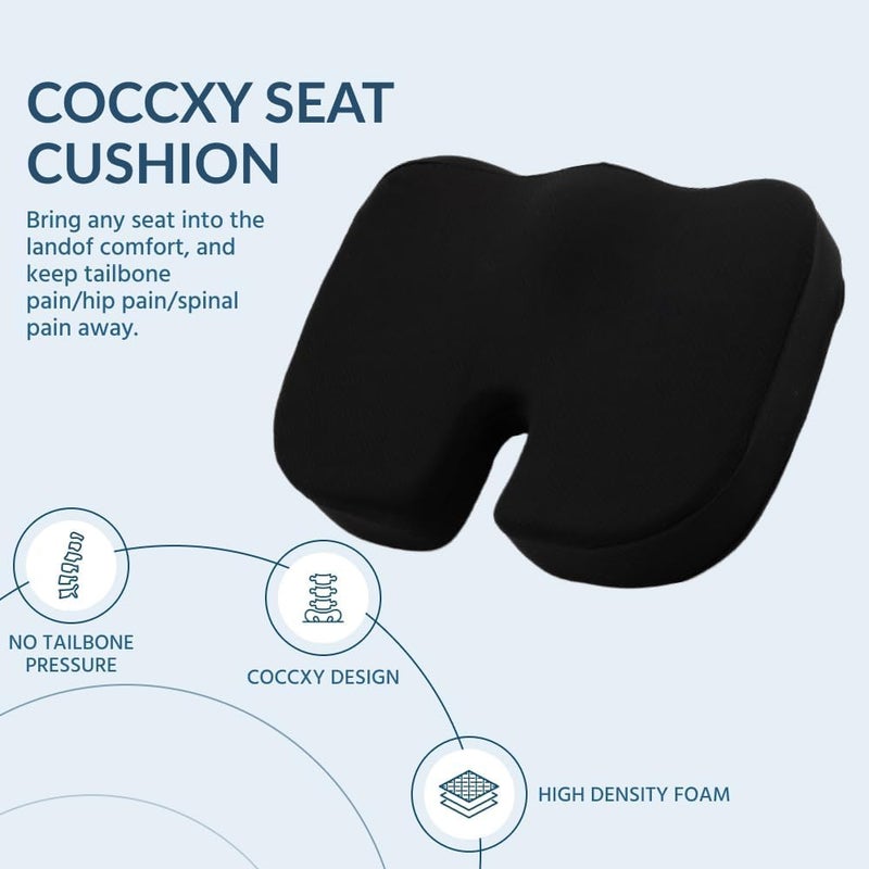 Star Leather Coccyx Seat Cushion for Tailbone Sciatica Lower Back Pain Relief Orthopedic Memory Foam SemiFirm Chair Cushions for Sitting for Office Chair Wheelchair Over 75kg Wt Velour Fabric Z1 - Image 5