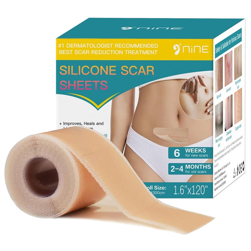 Nine Silicone Scar Sheets 16x120 Roll3MSilicone Scar Tape RollScar Silicone StripsUltrathin Scar Removal Treatment for Surgical Scars C Section Tummy Tuck Keloid Bump Removal - Image 1