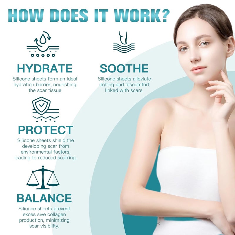 Nine Silicone Scar Sheets 16x120 Roll3MSilicone Scar Tape RollScar Silicone StripsUltrathin Scar Removal Treatment for Surgical Scars C Section Tummy Tuck Keloid Bump Removal - Image 2