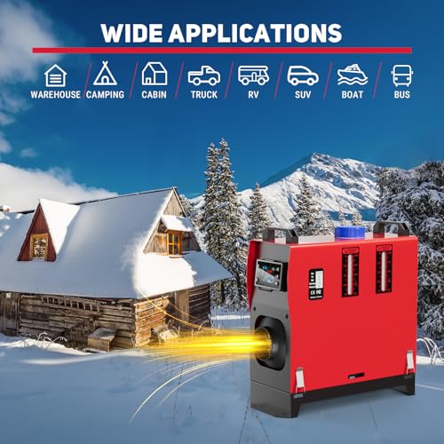 BreAro Diesel Heater 12V, 8KW Diesel Air Heater with 5L/1.3Gal Fuel Tank, All-in-One Portable Diesel Parking Heater with Remote Control & LCD Display, Fast Heating for Car RV Boat Truck Trailer Tent Garage - Image 5