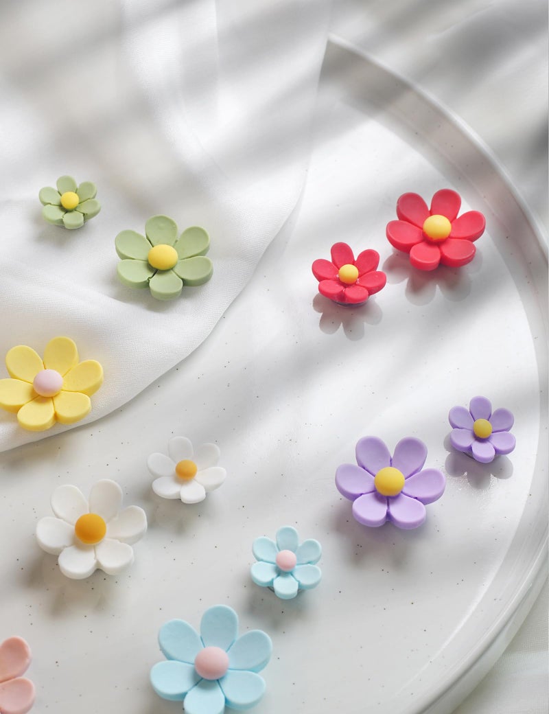 Mymazn Fridge Magnets Cute Refrigerator Magnets Colorful Decorative Magnets Funny 3D Flower Magnet for Office Kitchen Locker 14PCS (7 Small+7 Large) - Image 5