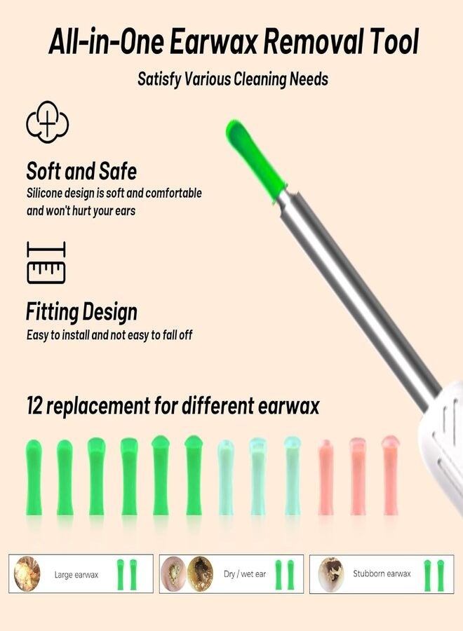 نواكيي أداة إزالة شمع الأذن المرئية الذكية مع كاميرا HD 1080P، منظار أذن لاسلكي للآيفون والأندرويد - Image 5