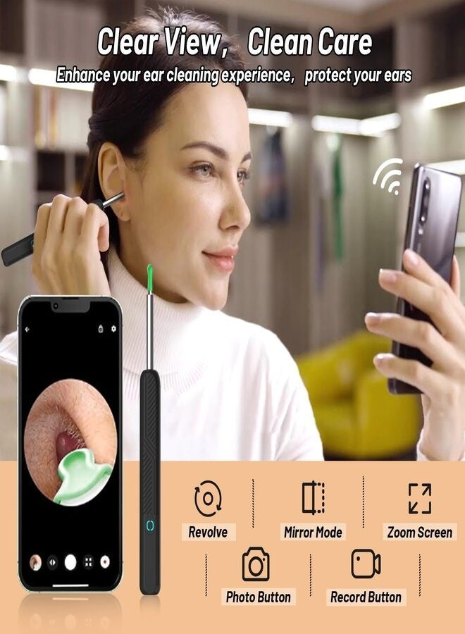 NOAKEEI Ear Wax Removal Tool with 1080P HD Camera, WiFi Visual Ear Cleaner with 6 LED Lights, Wireless Otoscope Ear Cleaning Kit with Soft Silicone Ear Scoops, USB-C Rechargeable Earwax Remover for iPhone, iPad & Android - Image 4