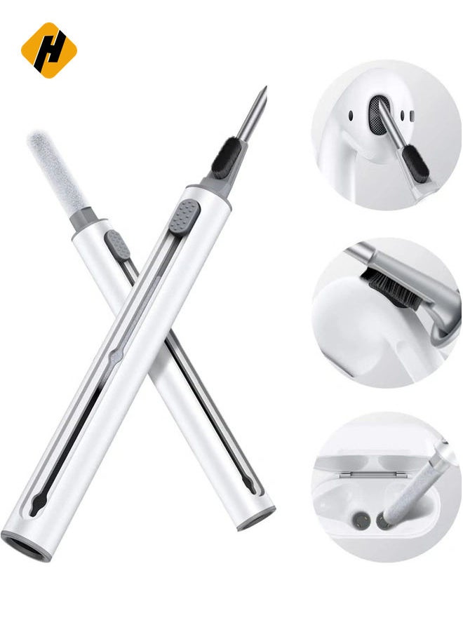 HuHa - Cleaner Kit for Airpods Pro 1 2 Multi-Function Cleaning Pen Soft Brush for Bluetooth Earphones Case, Wireless Earphones, Wireless Earbuds Cleaning Tools for Huawei Samsung MI Earbuds-White - Image 1