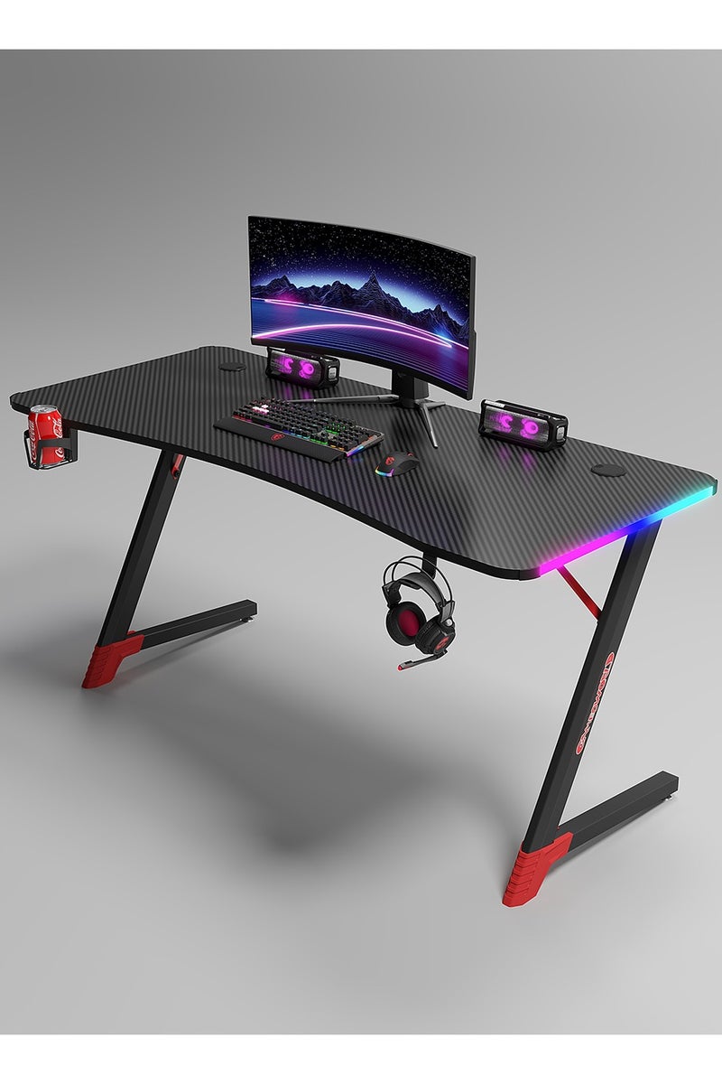 Luttec Gaming Table,Small Gaming Desk,Ergonomic PC Computer Desk,Computer Table with Carbon Fibre Surface, Kids Desk,Writing Study Desk or Home Office Desks,Ideal for Students and Gamers - Image 2