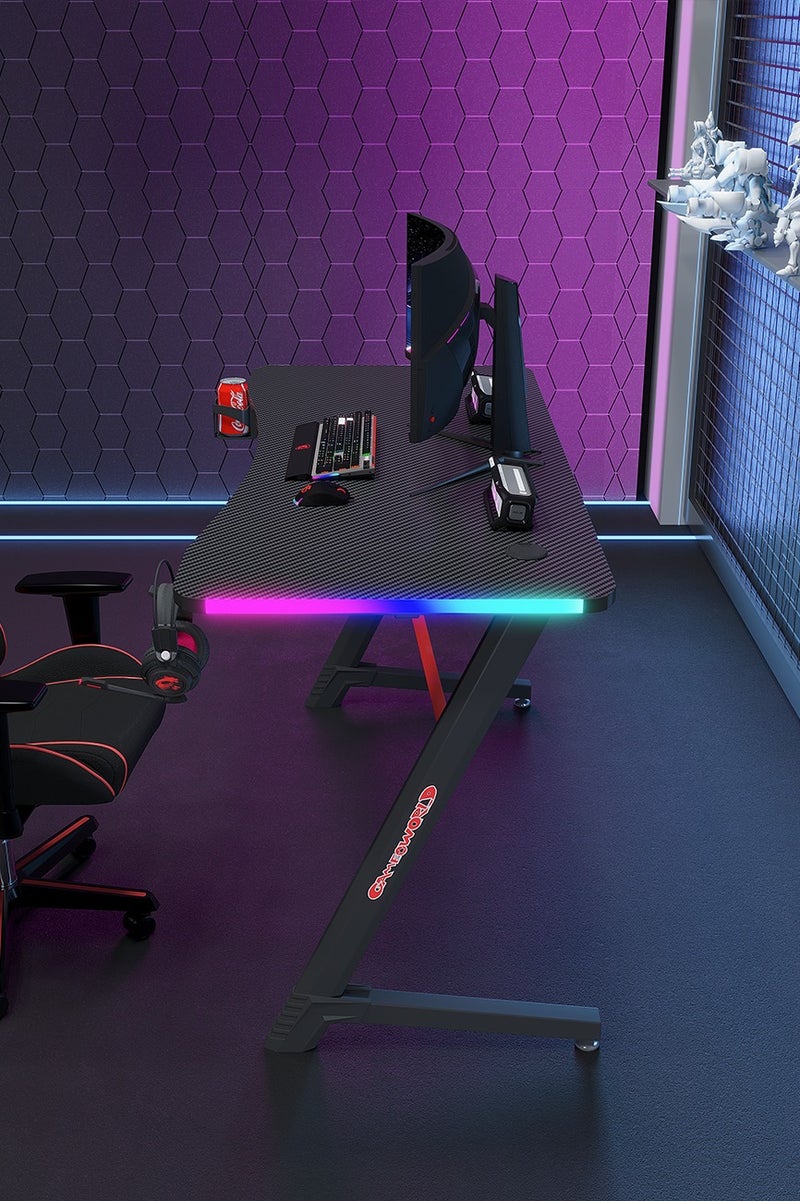 Luttec Gaming Table,Small Gaming Desk,Ergonomic PC Computer Desk,Computer Table with Carbon Fibre Surface, Kids Desk,Writing Study Desk or Home Office Desks,Ideal for Students and Gamers - Image 5