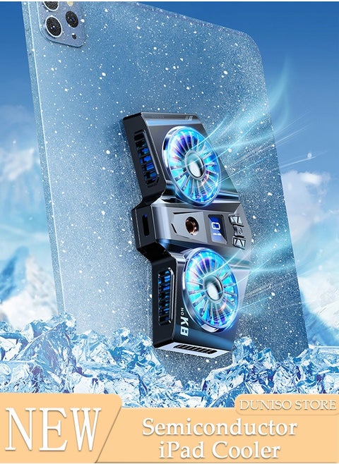 Magnetic Semi-Conductor Cooling Chip Phone Cooling Fan with Magnetic Plates LED Display and RGB Lights, Fit All Types of iPhone Android Smartphones