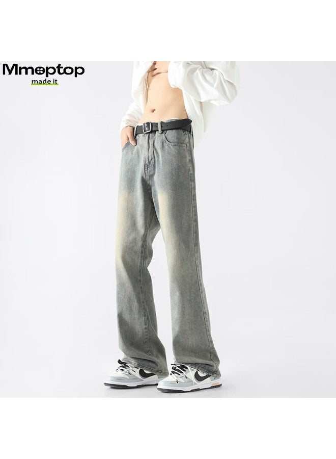 Mmoptop American-style Elastic Micro-bubble Jeans, Autumn And Winter Men's Versatile Straight-leg Slim-fit Trousers, Mnzk24 Black L - Image 4