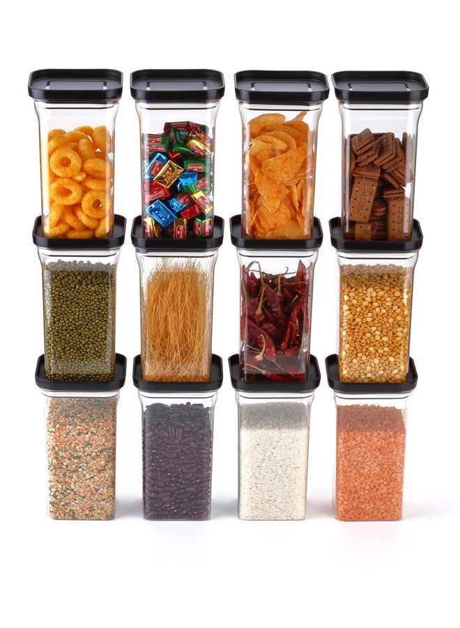 Moxstar Unbreakable Air Tight Kitchen Storage Container for Rice,Dal,Atta,Flour,Cereals,Snacks Kit Kat Container (1100MLBlack, 3) - Image 1