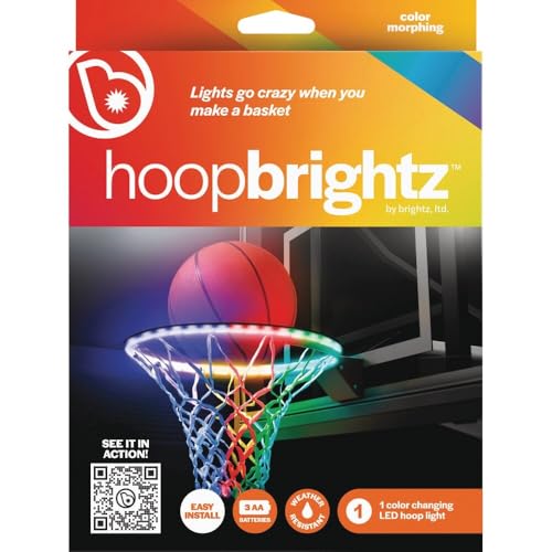 Brightz HoopBrightz LED Basketball Hoop Light Basketball Gifts for Boys 10 8 12 14 Light Up Basketball Hoop for Kids Basketball Accessories for Boys Outdoor Summer Fun Games for All Ages - Image 1