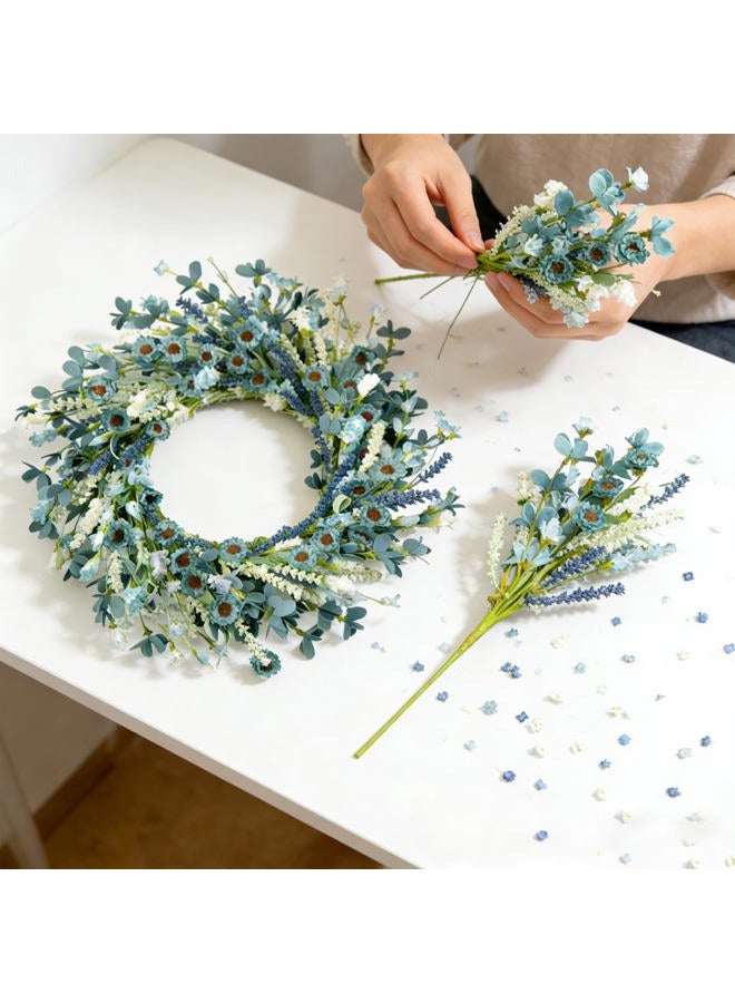 Bibelot Artificial Spring Floral Picks 6 Pcs, Blue and White Artificial Flower Stems 18 Inch, Spring Flower Stems for Wedding Centerpieces Home Table Decor - Image 5