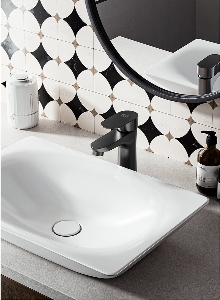 GT Cold And Hot Water Mixer Tap With Flexible Hose, Single-Hole Sink Tap, Suitable For Bathroom Vanities and Kitchens - Image 2