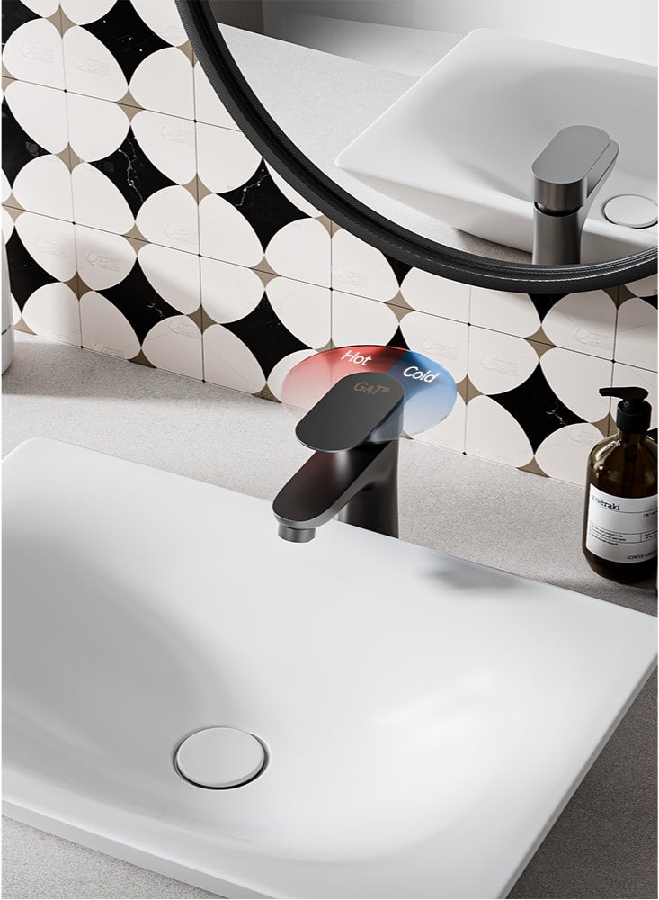 GT Cold And Hot Water Mixer Tap With Flexible Hose, Single-Hole Sink Tap, Suitable For Bathroom Vanities and Kitchens - Image 3
