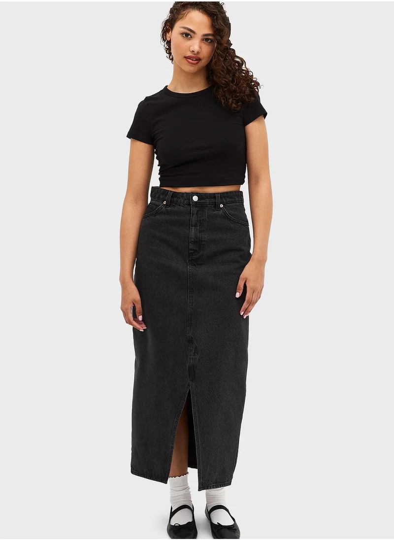 MONKI High Waist Pocket Detail Skirt