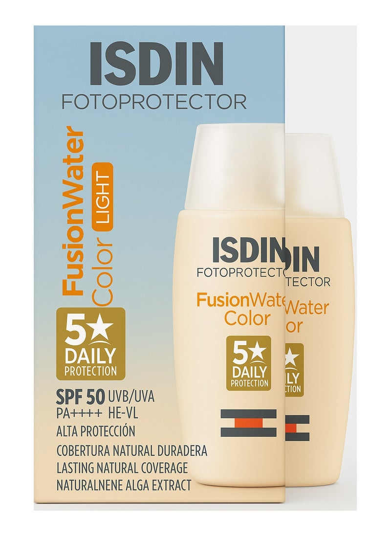 ISDIN - ISDIN Fotoprotector FusionWater Color Light – SPF 50 PA++++ | Lightweight Daily Sun Protection with Natural Coverage - Image 1