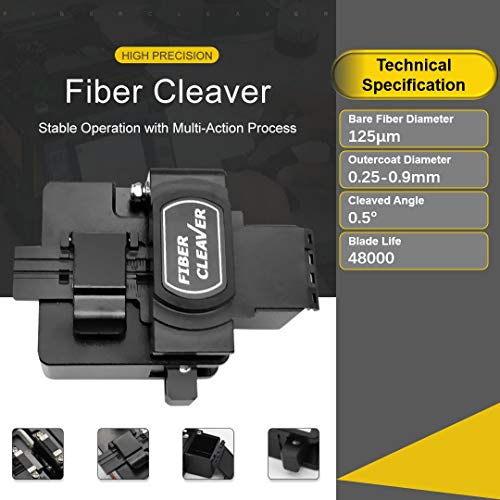 QIIRUN TM27 Optical Fiber Cleaver — High Precision Fiber Optic Cleaver with 16 Cleaving Spots & 48000 Cleaves, 3-in-1 Holder for 0.25mm 0.9mm 3.0mm Fiber, FTTH Fiber Cutter with Scrap Collector - Image 3