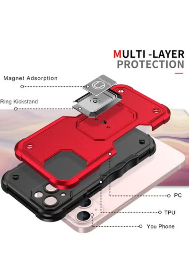 جولف لينك غطاء خلفي لحماية الهاتف لهاتف آيفون 14 بلس، لون أحمر - Image 2