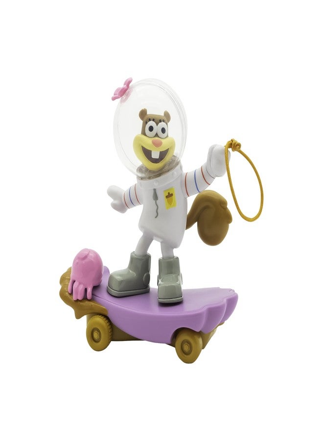 Spongebob Squarepants سبونج بوب سكوير بانتس، زلاجات قنديل البحر ساندي تشيكس، لعبة سباق سحب للخلف 5 بوصات مع حركة صيد قناديل البحر، للأعمار 3 سنوات فما فوق - Image 2