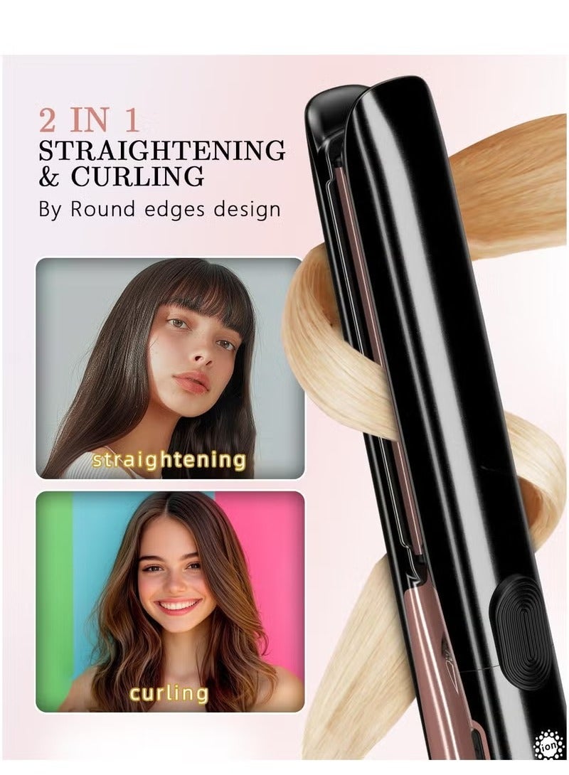 Generic Ceramic Hair Straightener, 2 in 1 Hair Straighteners and Curlers with Ceramic Coating for Smooth Glide, Up to 260°C, Lasting Results for Curl/Wave/Straighten Hair  - Image 2