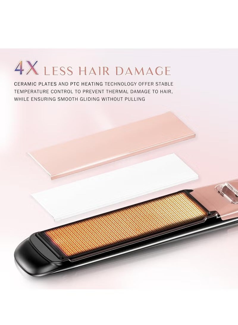 Generic Ceramic Hair Straightener, 2 in 1 Hair Straighteners and Curlers with Ceramic Coating for Smooth Glide, Up to 260°C, Lasting Results for Curl/Wave/Straighten Hair  - Image 4