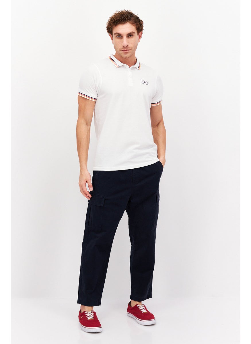 CROSSHATCH - Men Regular Fit Short Sleeve Brand Logo Polo Shirt, White - Image 1