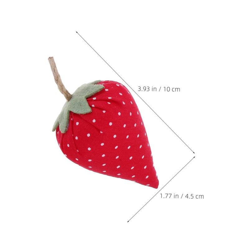 6 Pieces Artificial Fabric Strawberry Ornament Lifelike Faux Strawberry Decor for Home - Image 3