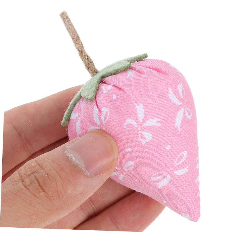 6 Pieces Artificial Fabric Strawberry Ornament Lifelike Faux Strawberry Decor for Home - Image 5