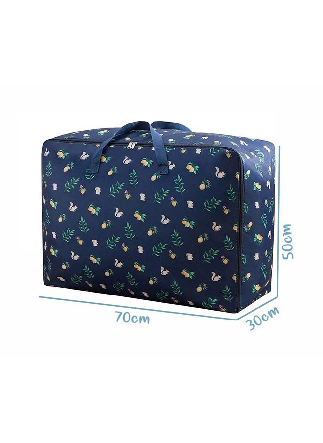 FORKLS FORKLS Fabric 105L Large Storage Bags Waterproof Clothes Duvet Storage Bag With Zips, Foldable Organizer For Bedding Quilt Blankets Clothing, Moisture Proof Moving Travel Duffel Bag (Blue Quirrel)  - Image 5