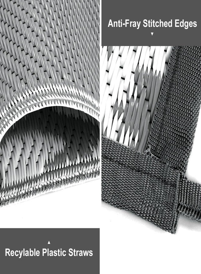 Yamaziot Waterproof Outdoor Rug 6x9 ft, Reversible Plastic Straw Rug for Patio Clearance, Camping, RV Mat, Large Outside Rug Carpet for Porch, Deck, Backyard, Balcony, Picnic (Grey) - Image 3