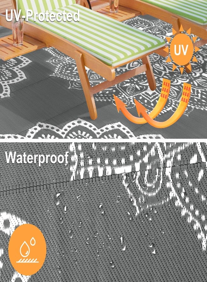 Yamaziot Waterproof Outdoor Rug 6x9 ft, Reversible Plastic Straw Rug for Patio Clearance, Camping, RV Mat, Large Outside Rug Carpet for Porch, Deck, Backyard, Balcony, Picnic (Grey) - Image 4