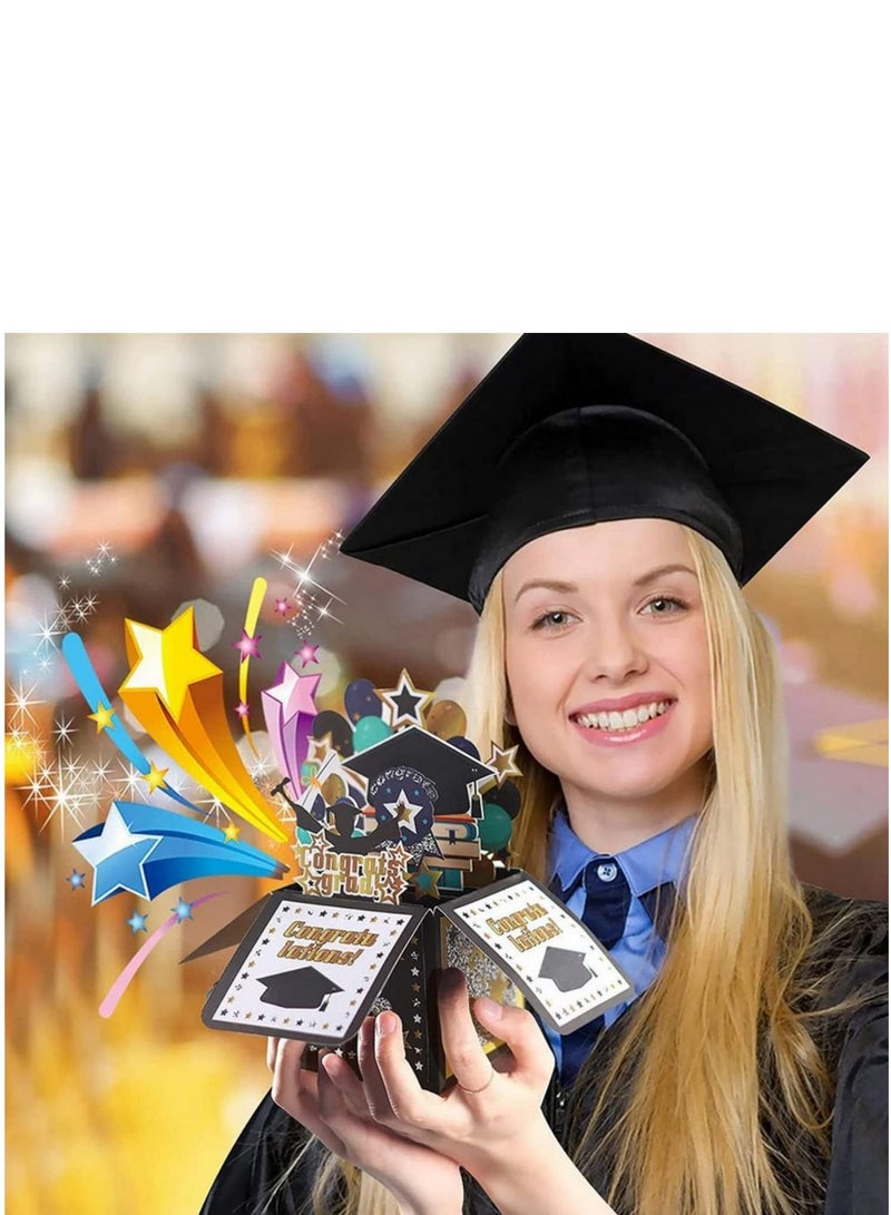 3D التخرج بطاقة المعايدة البوب البوب أتمنى بطاقة المعايدة المغلف الدكتور كاب بالون ستار بطاقة الزخرفية جامعة ماجستير دكتوراه - Image 5